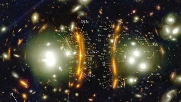 Телескоп Hubble запечатлел искривленную сверхновую