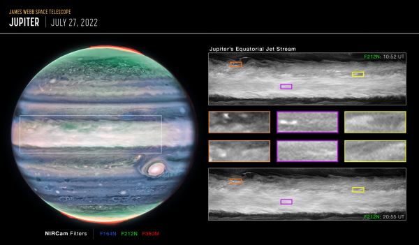 Сильнее ураганов на Земле: James Webb заметил на Юпитере реактивный поток