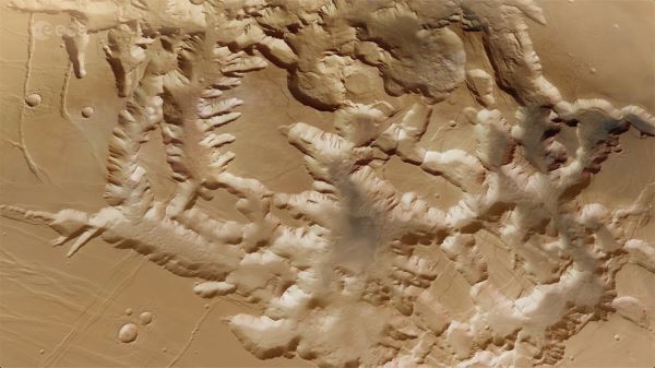 Mars Express исследовал морщины на старом «лице» Марса: видео
