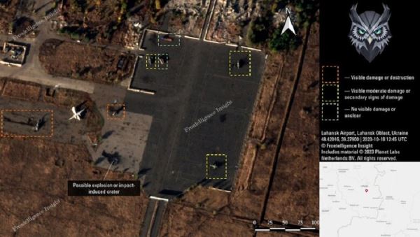 Спутник показал пораженный ATACMS аэродром в Луганске